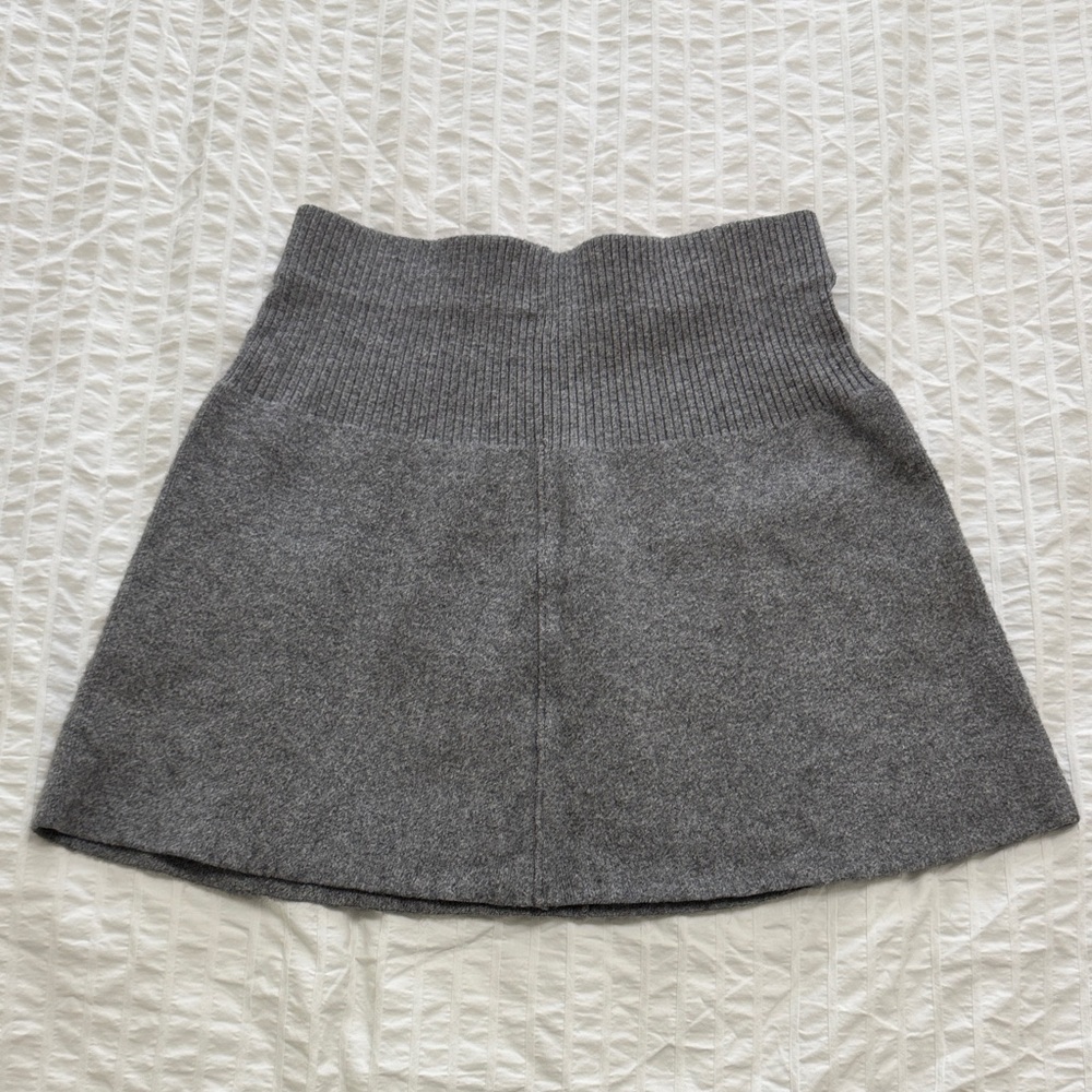 Zara Gray Knit A-Line Mini Skirt